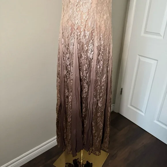 Vintage Fairycore  lace ombré maxi dress M - Picture 4 of 7